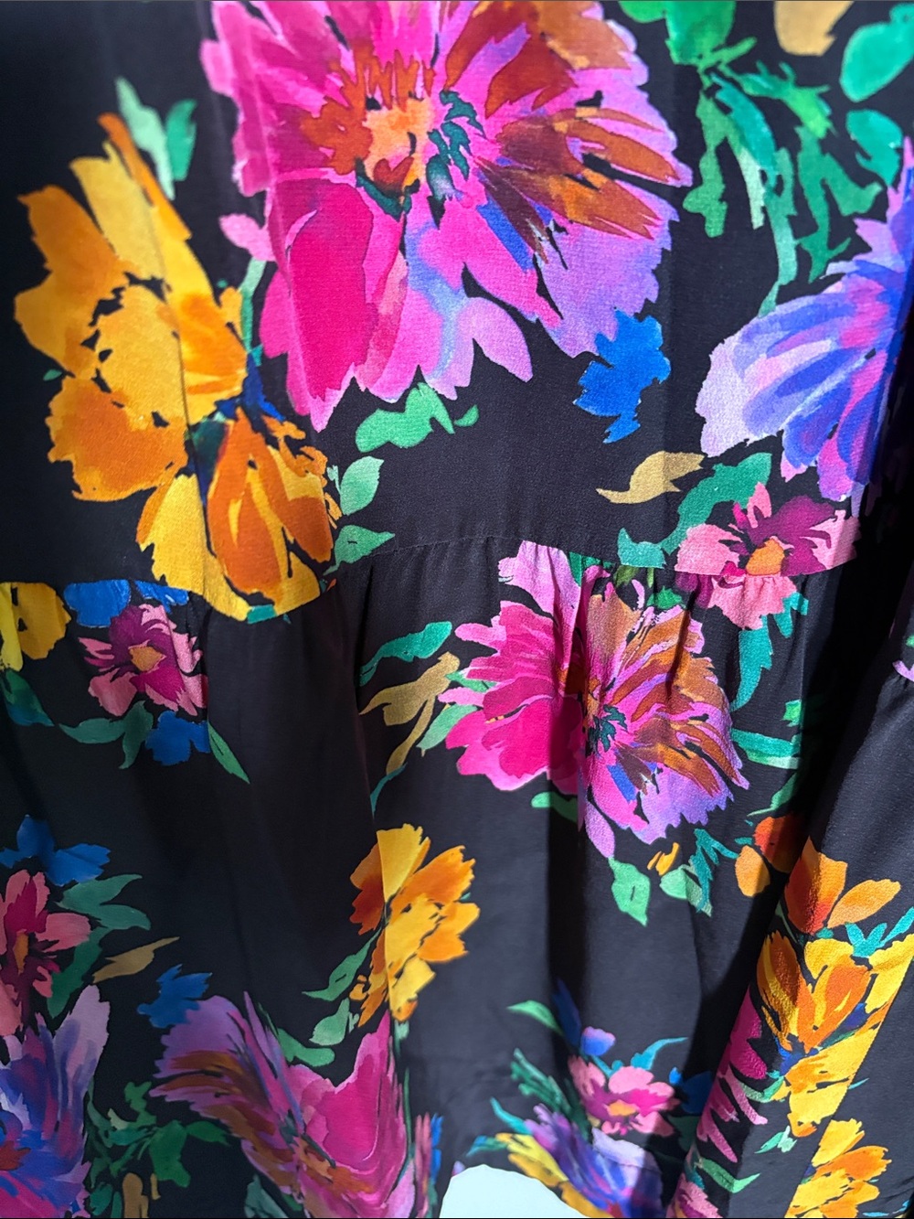 JW 2 Piece Jade Silk Floral Short-Sleeved Top & Matching Wide Legged pants L - Picture 8 of 9